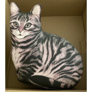 Retired Adeline Halvorson Tabby Tiger Cat Door Stop Fabric USA Made Vintage READ